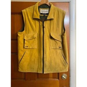 M. Julian MJX for Wilsons Leather Suede Leather Vest SZ L/Gold